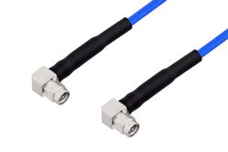 SMA Male Right Angle to SMA Male Right Angle Cable 48 Inch Length Using PE-P141 Coax