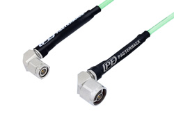 N Male Right Angle to TNC Male Right Angle Low Loss Cable 60 Inch Length Using PE-P142LL Coax, RoHS