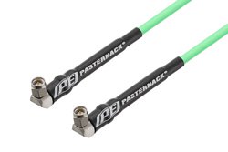 SMA Male Right Angle to SMA Male Right Angle Low Loss Cable 200 cm Length Using PE-P142LL Coax, RoHS