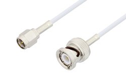 SMA Male to BNC Male Cable Using RG188 Coax, LF Solder, RoHS