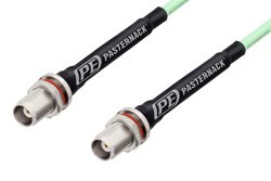 TNC Female Bulkhead to TNC Female Bulkhead Low Loss Cable Using PE-P142LL Coax, RoHS