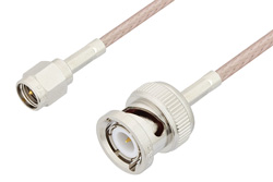 SMA Male to BNC Male Cable 72 Inch Length Using RG316 Coax, LF Solder, RoHS