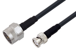 N Male to BNC Male Low Loss Cable 48 Inch Length Using LMR-240-UF Coax