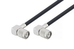 TNC Male Right Angle to TNC Male Right Angle Cable 24 Inch Length Using LMR-240 Coax with 90 Deg. Clock