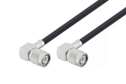 TNC Male Right Angle to TNC Male Right Angle Cable 50 cm Length Using LMR-240 Coax with 90 Deg. Clock