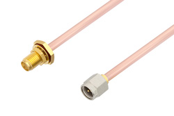 SMA Male to SMA Female Bulkhead Cable 36 Inch Length Using RG402 Coax