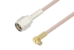 SMA Male to Push-On SMP Female Right Angle Cable 100 CM Length Using RG316 Coax