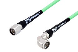 N Male to N Male Right Angle Low Loss Test Cable 12 Inch Length Using PE-P300LL Coax
