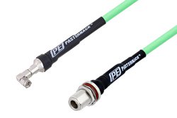 SMA Male Right Angle to N Female Bulkhead Low Loss Test Cable 50 cm Length Using PE-P300LL Coax