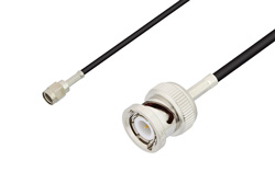 Reverse Polarity SMA Male to BNC Male Cable 48 Inch Length Using RG174 Coax