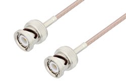 BNC Male to BNC Male Cable 12 Inch Length Using 75 Ohm RG179 Coax