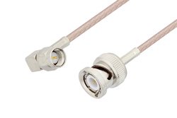 SMA Male Right Angle to BNC Male Cable 72 Inch Length Using RG316 Coax, LF Solder, RoHS