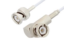 BNC Male to BNC Male Right Angle Cable 12 Inch Length Using RG188 Coax