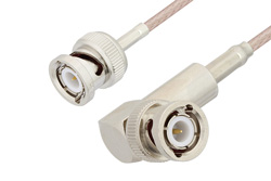 BNC Male to BNC Male Right Angle Cable 48 Inch Length Using RG316 Coax
