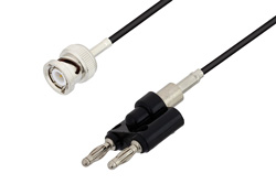 BNC Male to Banana Plugs Cable 60 Inch Length Using RG174 Coax