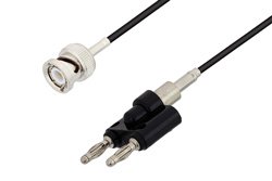 BNC Male to Banana Plugs Cable 72 Inch Length Using RG174 Coax