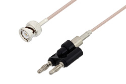 BNC Male to Banana Plugs Cable 12 Inch Length Using RG316 Coax