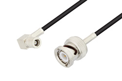 SMB Plug Right Angle to BNC Male Cable Using RG174 Coax