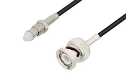 FME Jack to BNC Male Cable 60 Inch Length Using RG174 Coax, LF Solder, RoHS