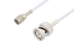 Reverse Polarity SMA Male to BNC Male Cable Using RG188 Coax, LF Solder, RoHS