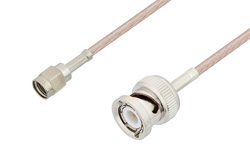 Reverse Polarity SMA Male to BNC Male Cable 48 Inch Length Using RG316 Coax