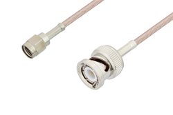 Reverse Polarity SMA Male to BNC Male Cable Using RG316 Coax, LF Solder, RoHS