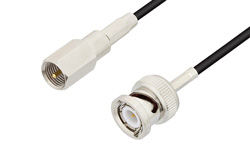 FME Plug to BNC Male Cable Using RG174 Coax, LF Solder, RoHS