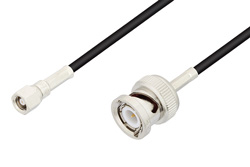 SMC Plug to BNC Male Cable 72 Inch Length Using RG174 Coax, LF Solder, RoHS