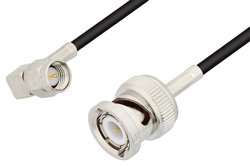 SMA Male Right Angle to BNC Male Cable Using RG174 Coax