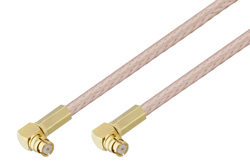 Push-On SMP Female Right Angle to Push-On SMP Female Right Angle Cable 48 Inch Length Using RG316 Coax with 180 Deg. Clock
