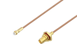 Snap-On MMBX Plug to SMA Female Bulkhead Cable 24 Inch Length Using RG178 Coax
