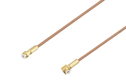 Snap-On MMBX Plug to Snap-On MMBX Plug Right Angle Cable 24 Inch Length Using RG178 Coax