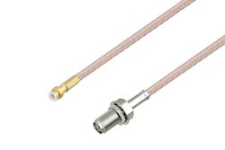 Snap-On MMBX Plug to Reverse Polarity SMA Female Bulkhead Cable 18 Inch Length Using RG316 Coax