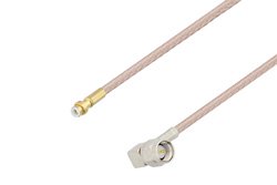 Snap-On MMBX Plug to SMA Male Right Angle Cable 4 Inch Length Using RG316 Coax