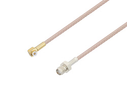 Snap-On MMBX Plug Right Angle to SMA Female Cable 6 Inch Length Using RG316 Coax