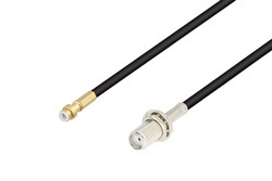 Snap-On MMBX Plug to SMA Female Bulkhead Cable 8 Inch Length Using RG174 Coax