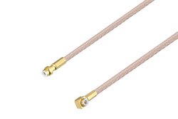 Snap-On MMBX Plug to Snap-On MMBX Plug Right Angle Cable 12 Inch Length Using RG316-DS Coax