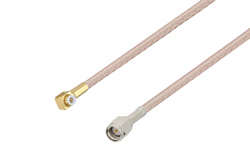 Snap-On MMBX Plug Right Angle to SMA Male Cable 24 Inch Length Using RG316-DS Coax