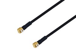 Snap-On MMBX Plug Right Angle to Snap-On MMBX Plug Right Angle Cable 24 Inch Length Using PE-SR405FLJ Coax