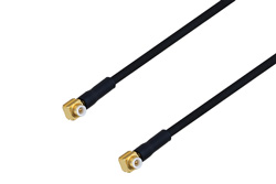 Snap-On MMBX Plug Right Angle to Snap-On MMBX Plug Right Angle Cable Using PE-SR405FLJ Coax