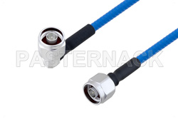 Plenum N Male Right Angle to N Male Low PIM Cable 50 CM Length Using SPP-250-LLPL Coax , LF Solder