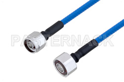 Plenum N Male to 4.1/9.5 Mini DIN Male Low PIM Cable 36 Inch Length Using SPP-250-LLPL Coax , LF Solder