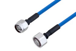低PIM阻燃级电缆组件，N型公头转 4.1/9.5 Mini DIN公头，使用SPP-250-LLPL同轴电缆，LF焊接