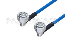 Plenum 4.3-10 Male Right Angle to 4.3-10 Male Right Angle Low PIM Cable 60 Inch Length Using SPP-250-LLPL Coax , LF Solder