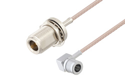 N Female Bulkhead to QMA Male Right Angle Cable Using RG316 Coax