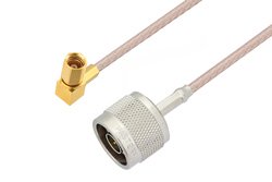 N Male to SSMC Plug Right Angle Cable 48 Inch Length Using RG316 Coax