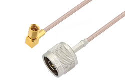 N Male to SSMC Plug Right Angle Cable 60 Inch Length Using RG316 Coax