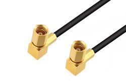 SSMC Plug Right Angle to SSMC Plug Right Angle Low Loss Cable Using LMR-100 Coax