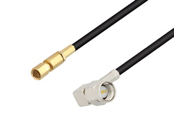 SMA Male Right Angle to SSMC Plug Low Loss Cable 6 Inch Length Using LMR-100 Coax