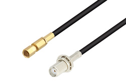 SMA Female Bulkhead to SSMC Plug Low Loss Cable 60 Inch Length Using LMR-100 Coax